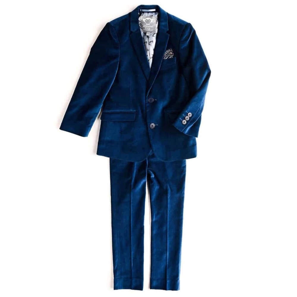 Appaman blue velvet suit